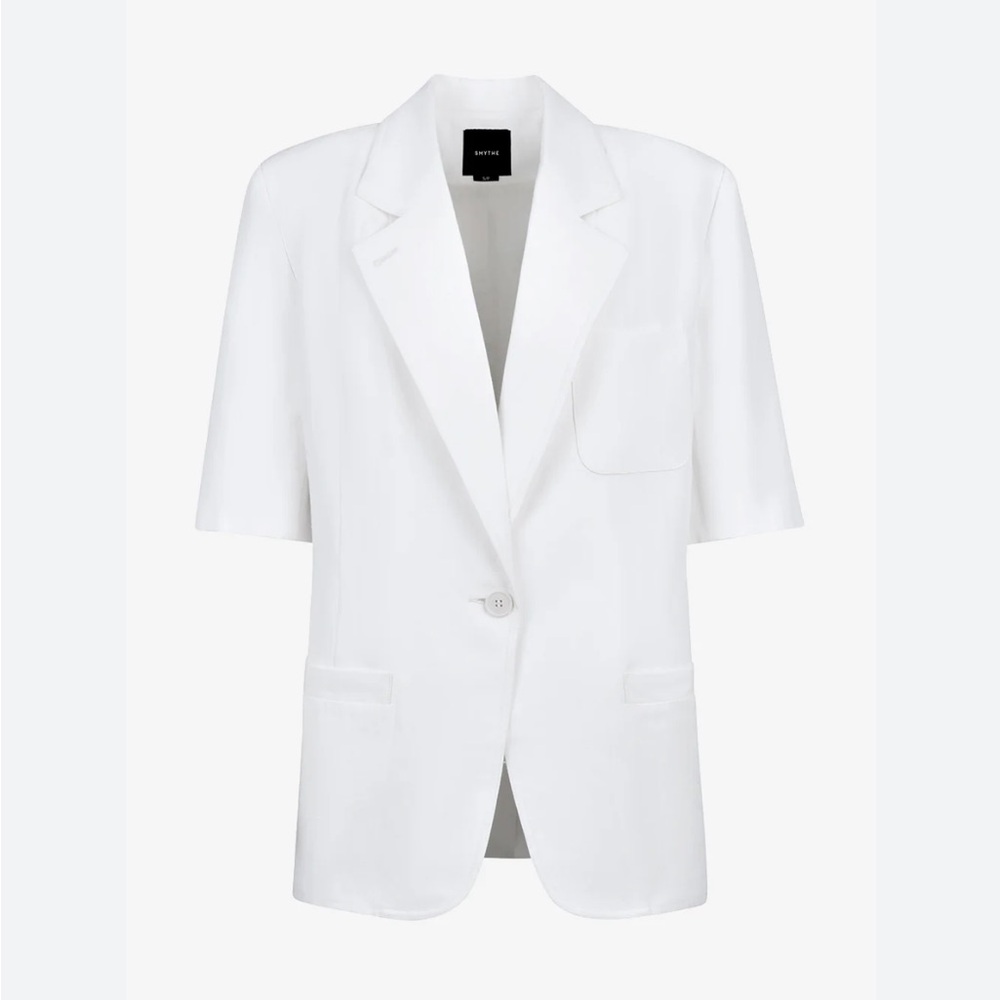 Smythe White Short-Sleeve Blazer